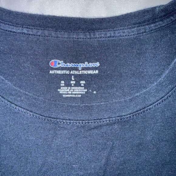 Champion Dark Blue Crewneck Long Sleeve Tee in Size Large Men’s - Picture 5 of 5